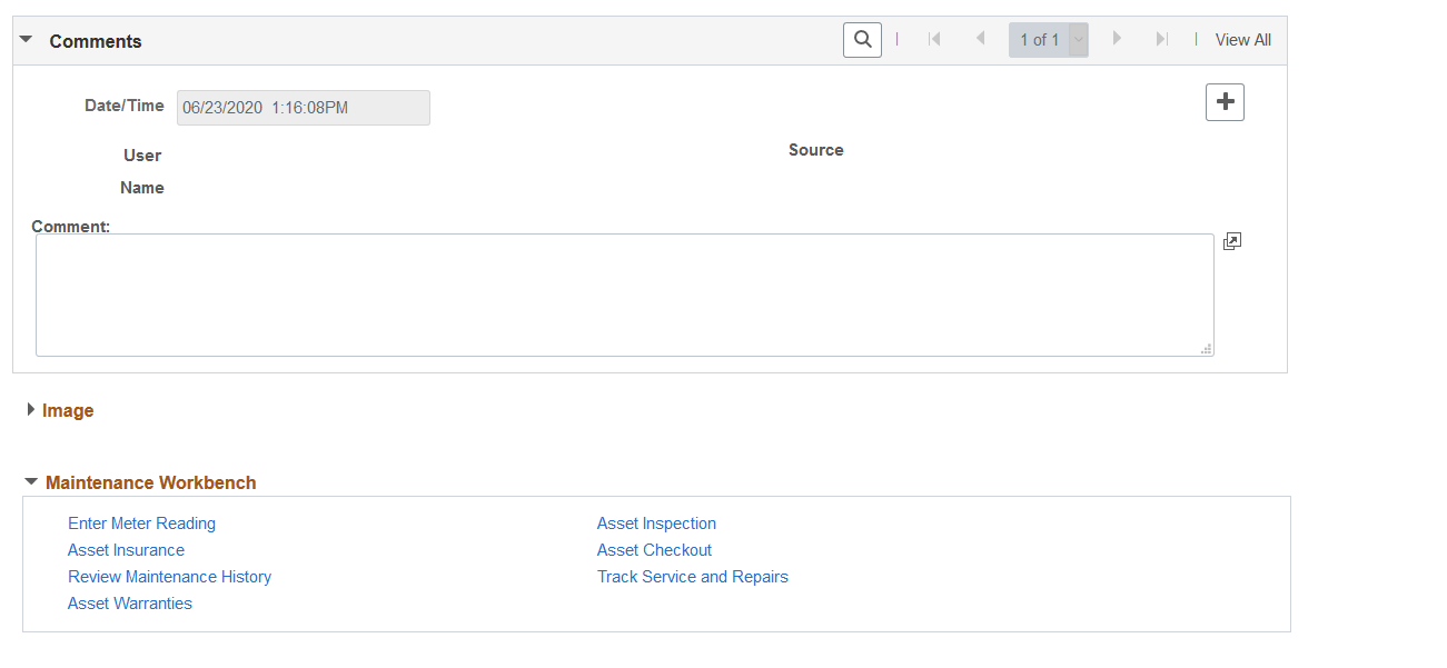 Asset Information - Define Asset Operational Information page (5 of 5)