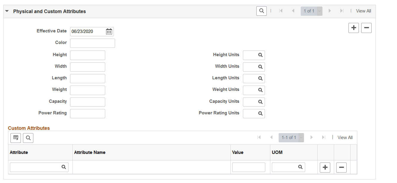 Asset Information - Define Asset Operational Information page (4 of 5)