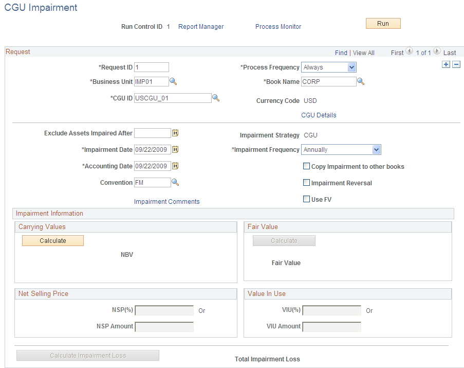 CGU Impairment page