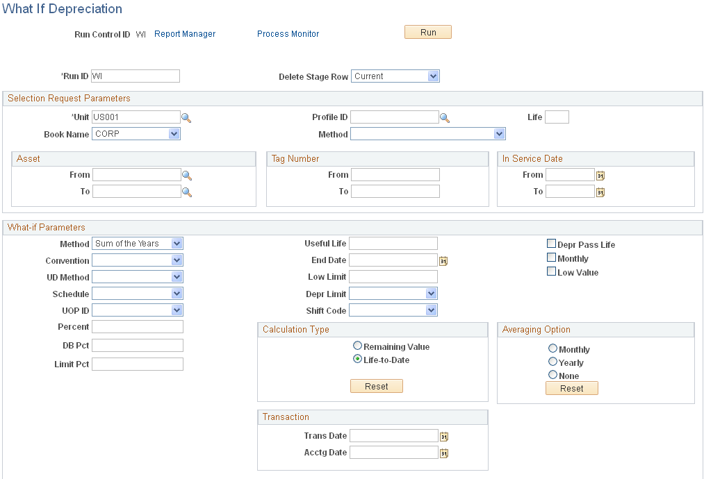 What If Depreciation page