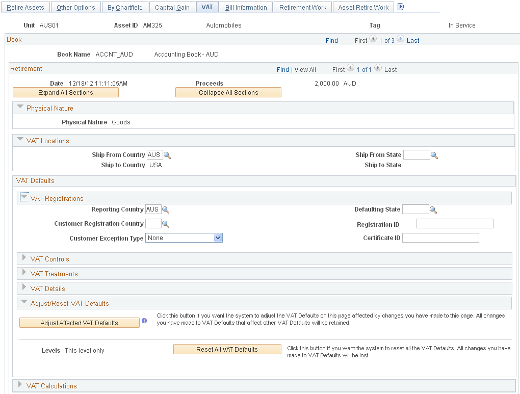 VAT page (1 of 2)