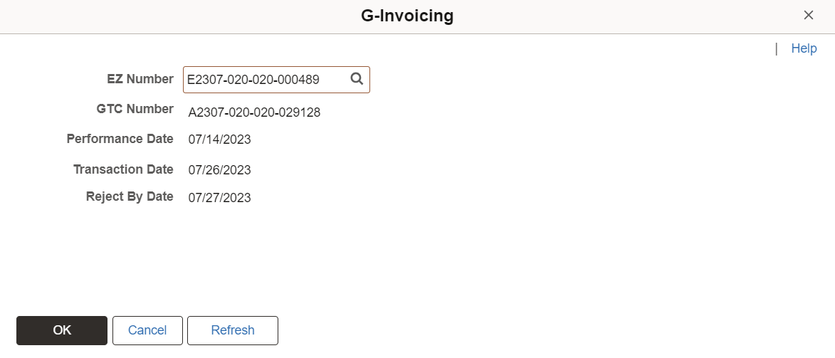 Voucher G-Invoicing page