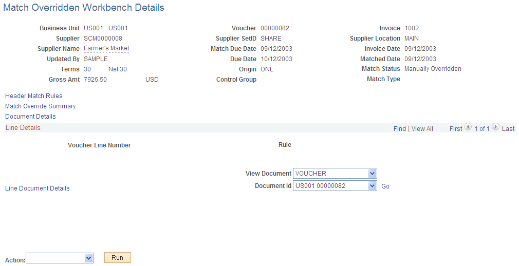 Match Overridden Workbench Details page