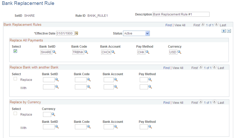 Bank Replacement Rule page (1 of 2)