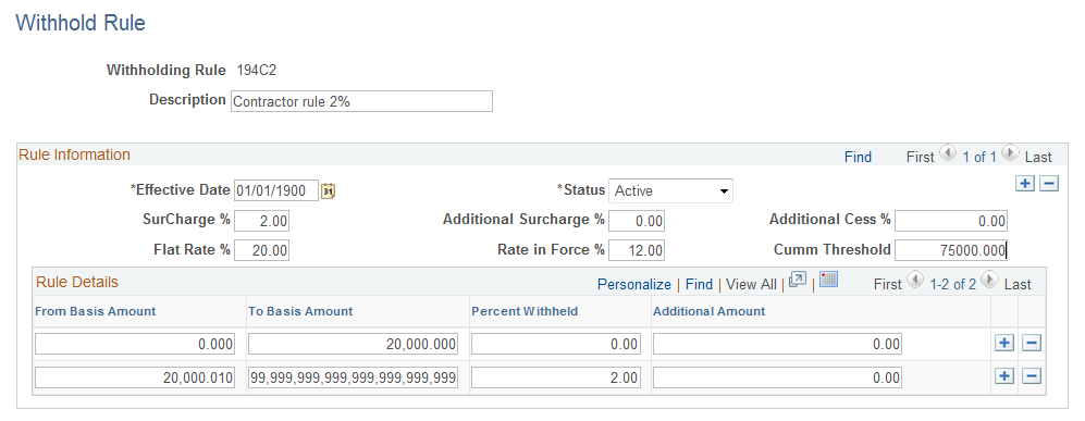 Withhold Rule page