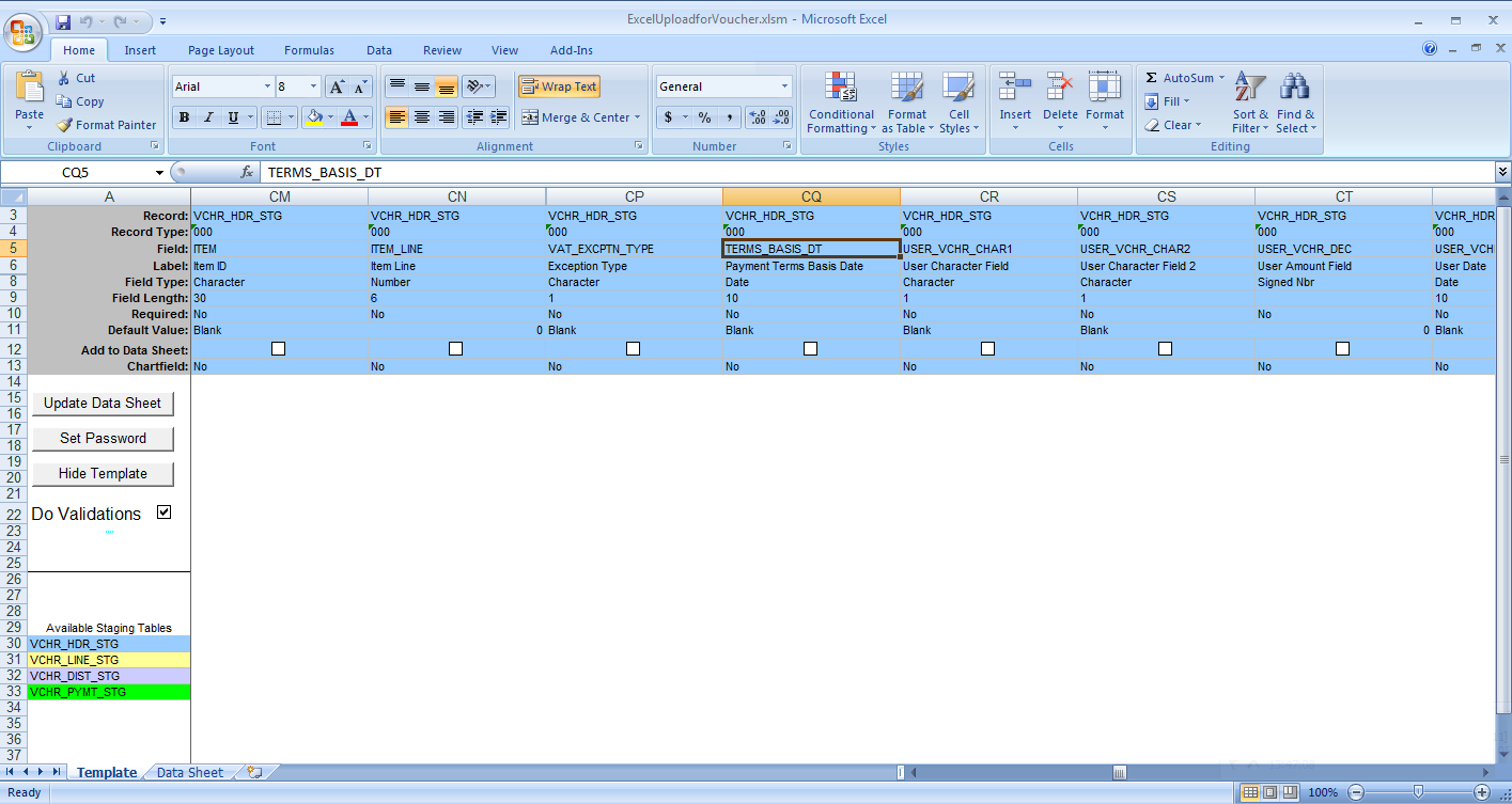 Spreadsheet Voucher - Template worksheet