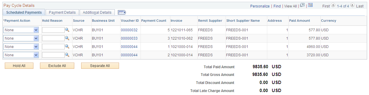 Pay Cycle Details page (2 of 2)