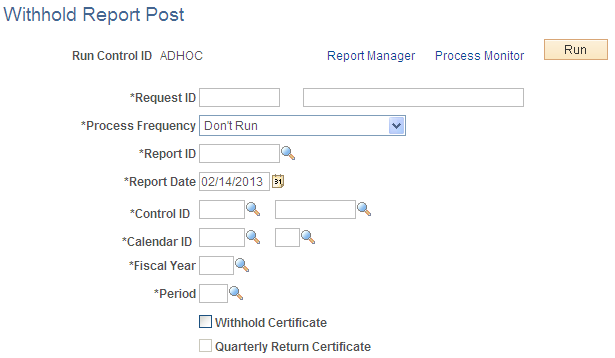 Withhold Report Post page