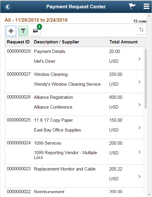 Payment Request Center - Smartphone