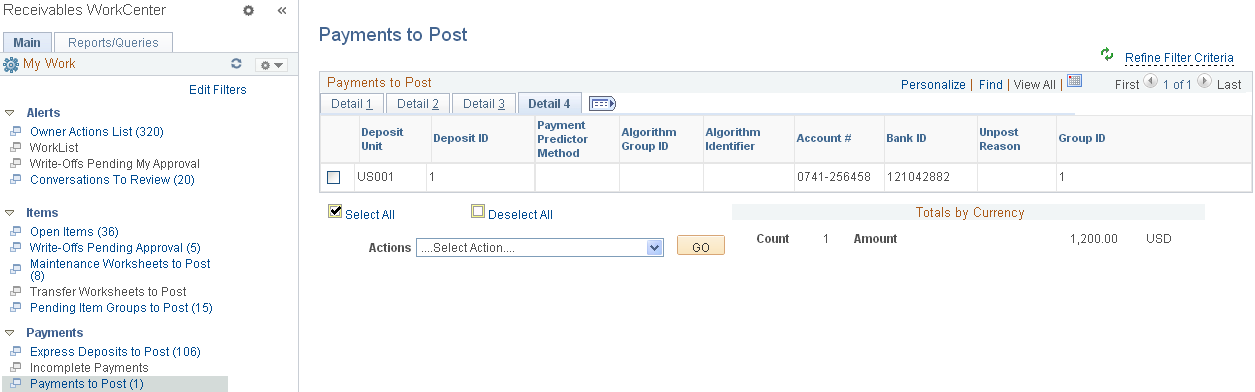 Payments to Post page - Detail 4 tab