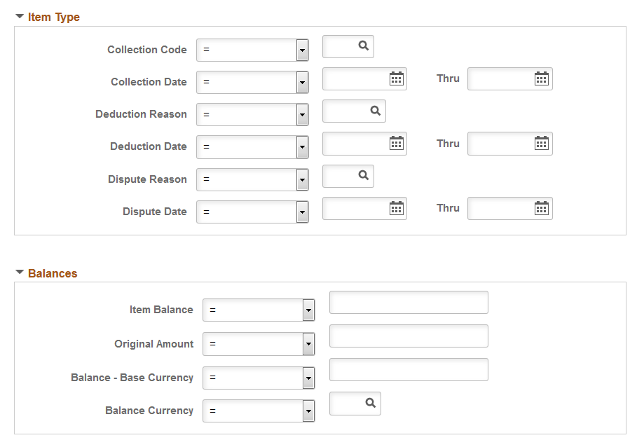 Item List - Advanced Search page (3 of 4)