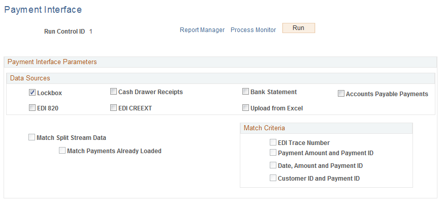 Payment Interface page