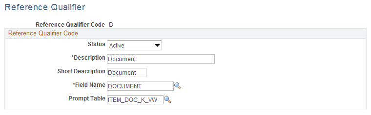 Reference Qualifier page