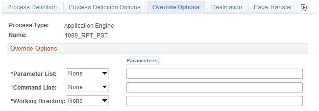 Override Options page (Format EFT File process)