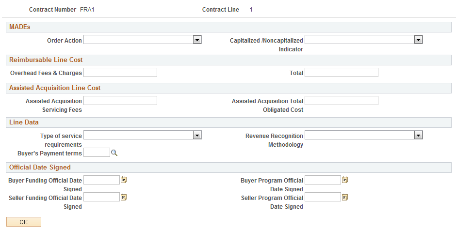 Contract Lines Supplemental Data Page