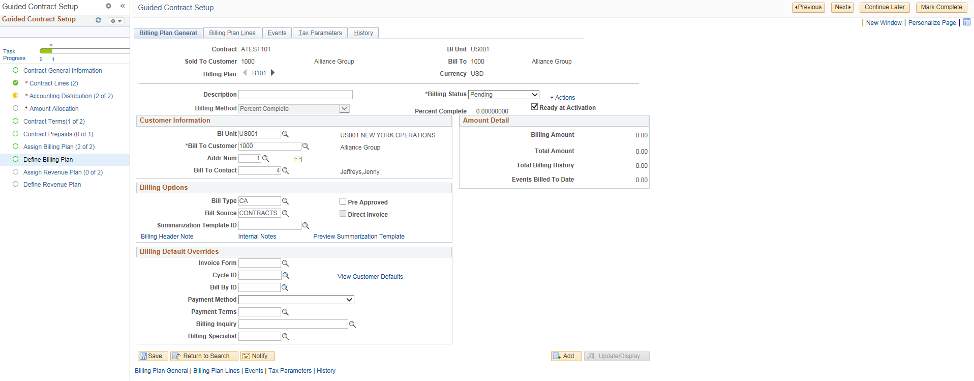 Define Billing Plan