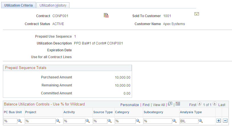 Utilization Criteria page