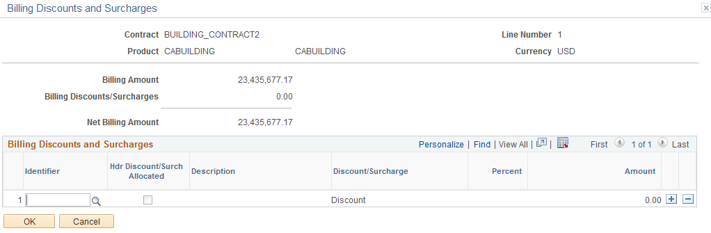 Billing Discounts and Surcharges Page