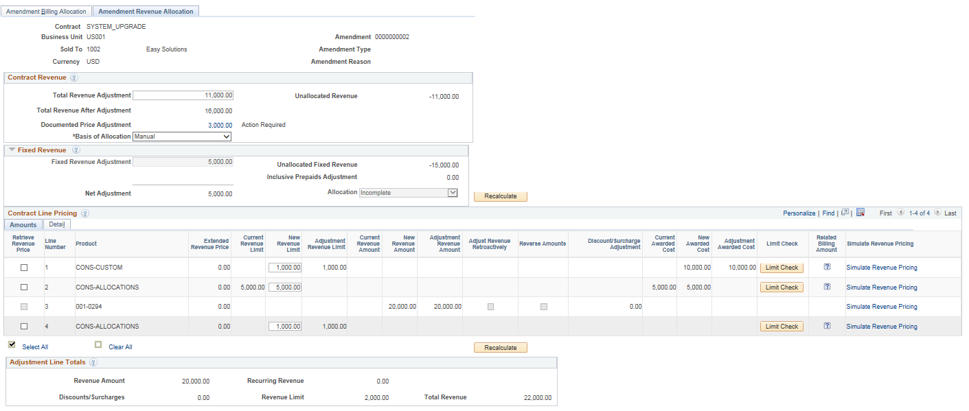 Amendment Revenue Allocation - Manual page