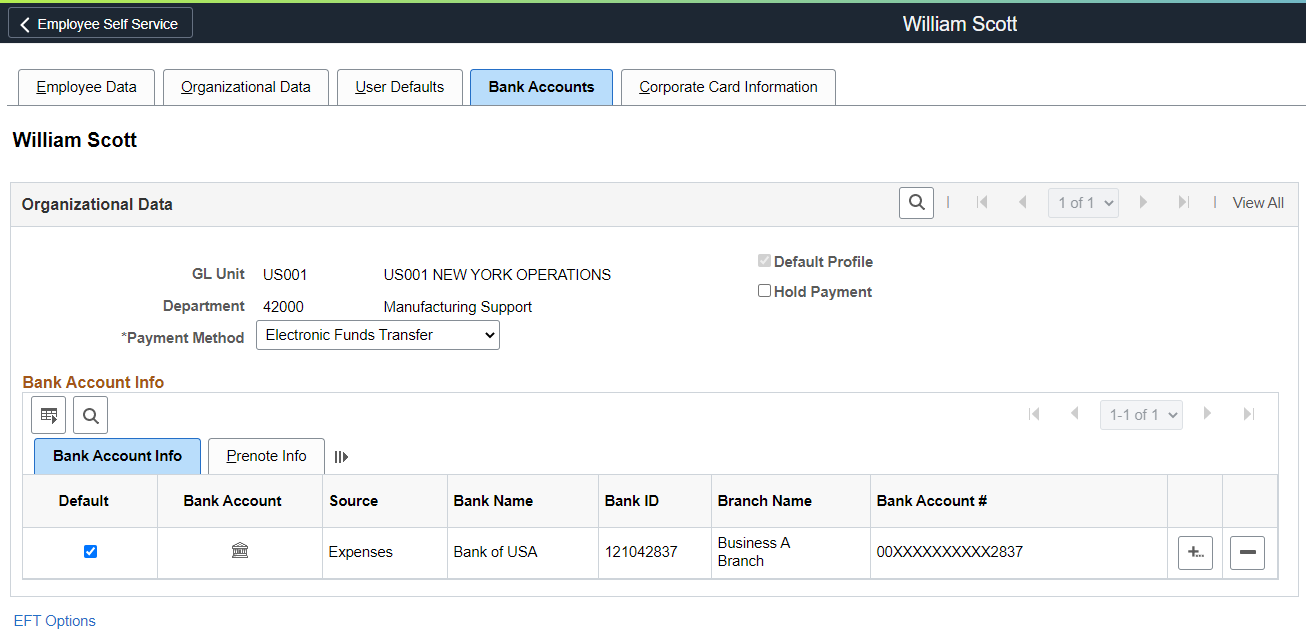 Employee Profile - Bank Accounts
