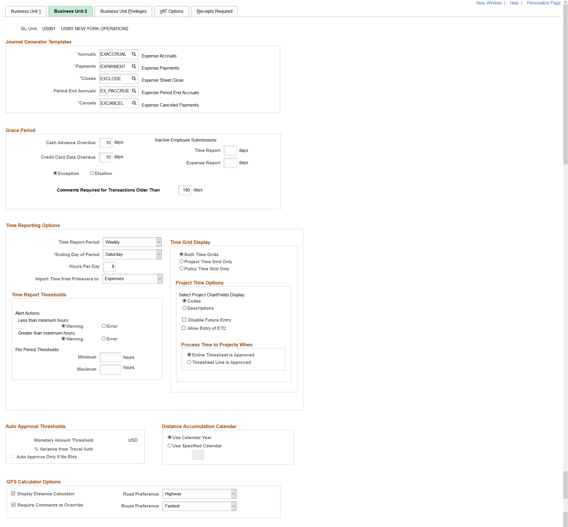 Expenses Definition - Business Unit 2 page