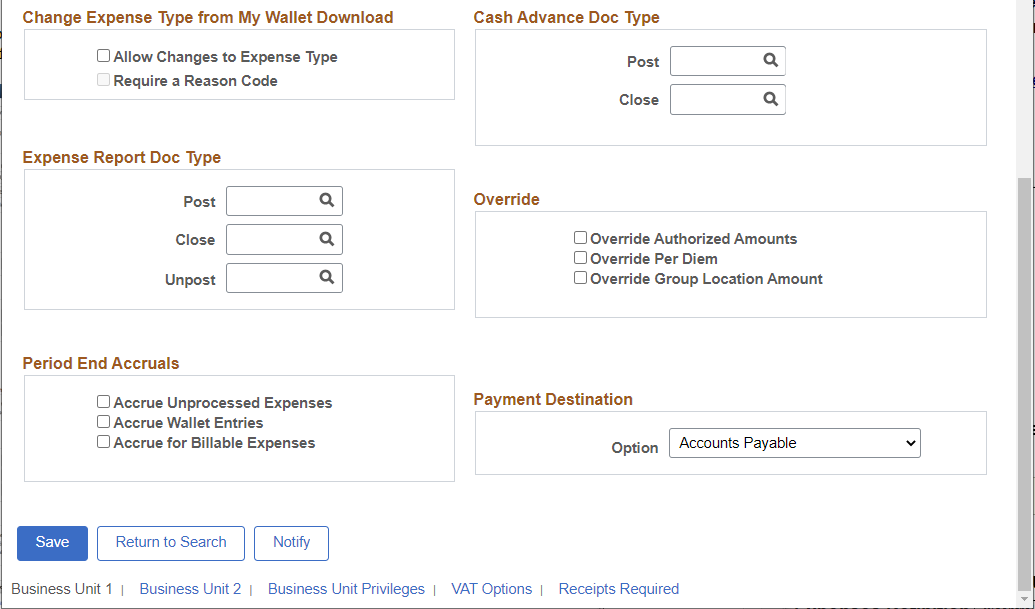 Expense Definition - Business Unit 1 (2of2)