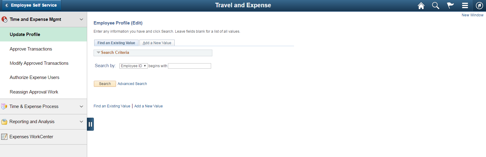 Travel and Expenses Navigation Collections