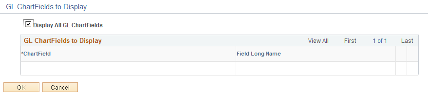 GL Chartfields to Display