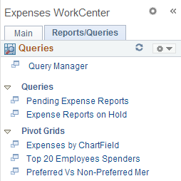 Expenses WorkCenter - Queries