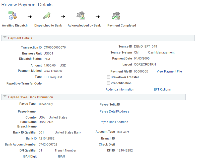 Review Payment Details page (1 of 2)