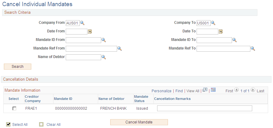 Cancel Individual Mandates page