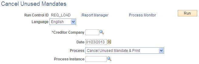 Cancel Unused Mandates page