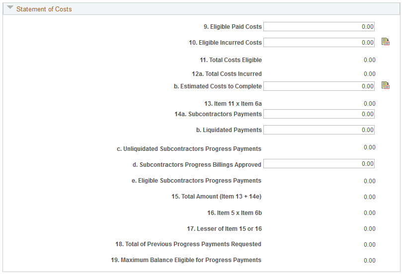 Progress Payment Worksheet page (2 of 3)