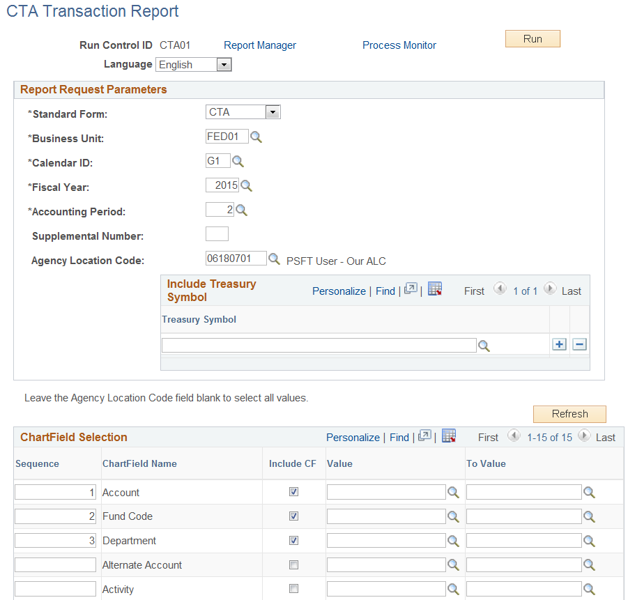 CTA Transactions Report page