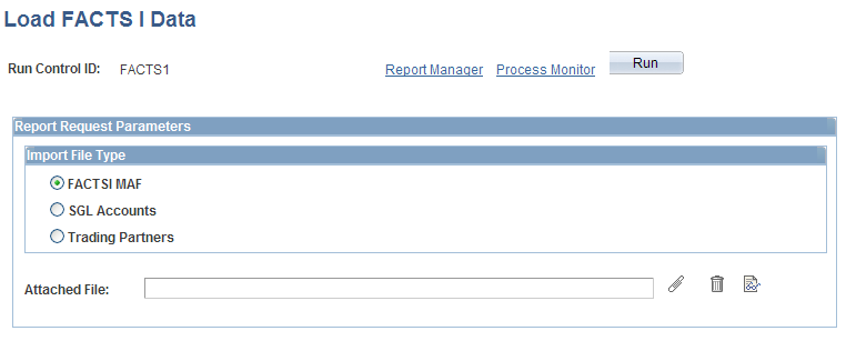 (replaced by GTAS) Load FACTS I Data page