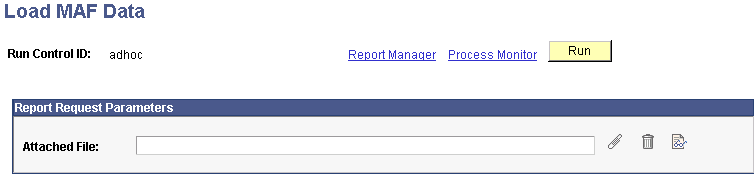 Load MAF Data page