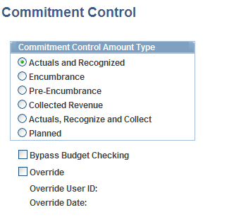 Commitment Control page