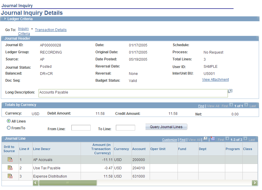 Journal Inquiry - Journal Inquiry Details page