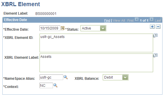 XBRL Element page