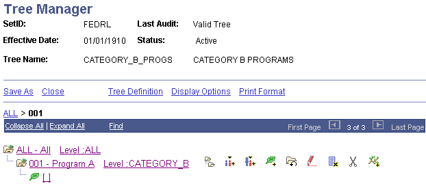 FACTS Category B Tree Manager page