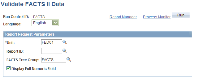 Validate FACTS II Data page