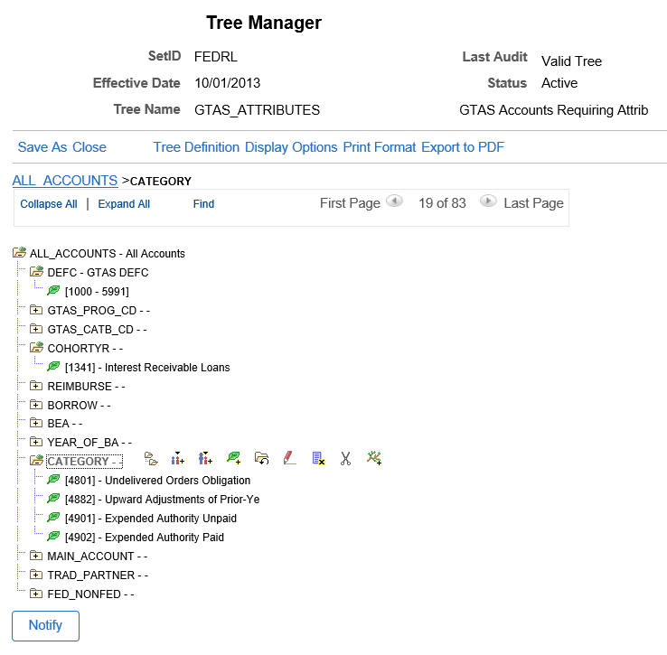 Tree Manager page