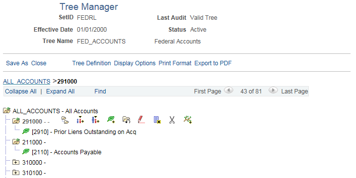 Account Rollup Tree in Tree Manager