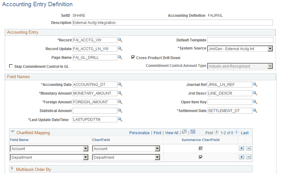 Accounting Entry Definition Page