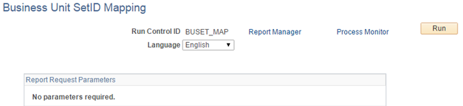 Business Unit SetID Mapping page