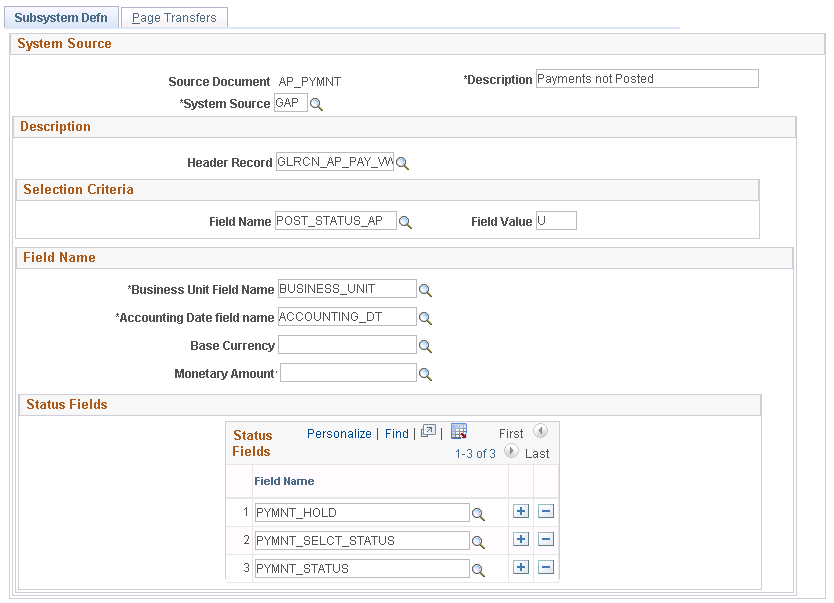 Subsystem Defn Page