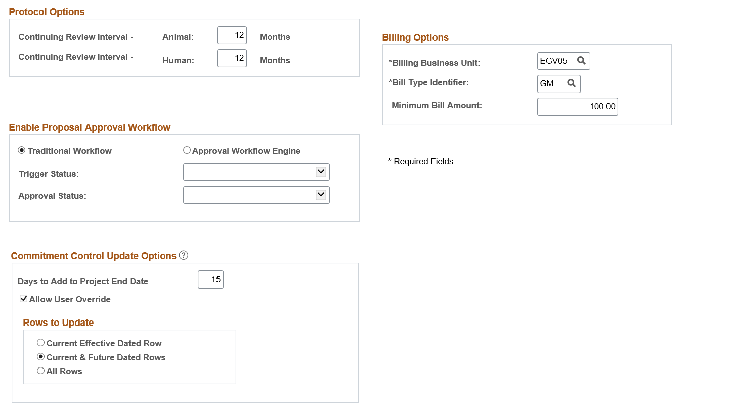 Award Setup Definition Page (2 of 2)