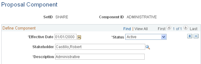 Proposal Component page