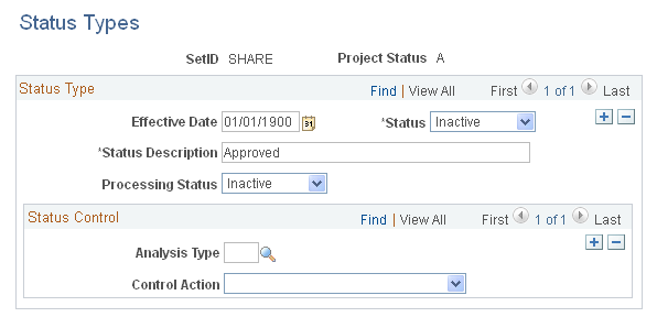 Status Types page