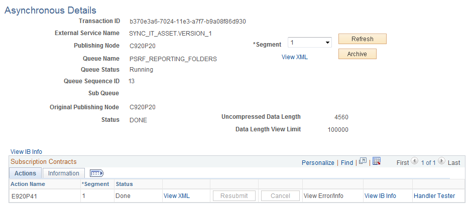 SYNC IT ASSET Asynchronous Details page